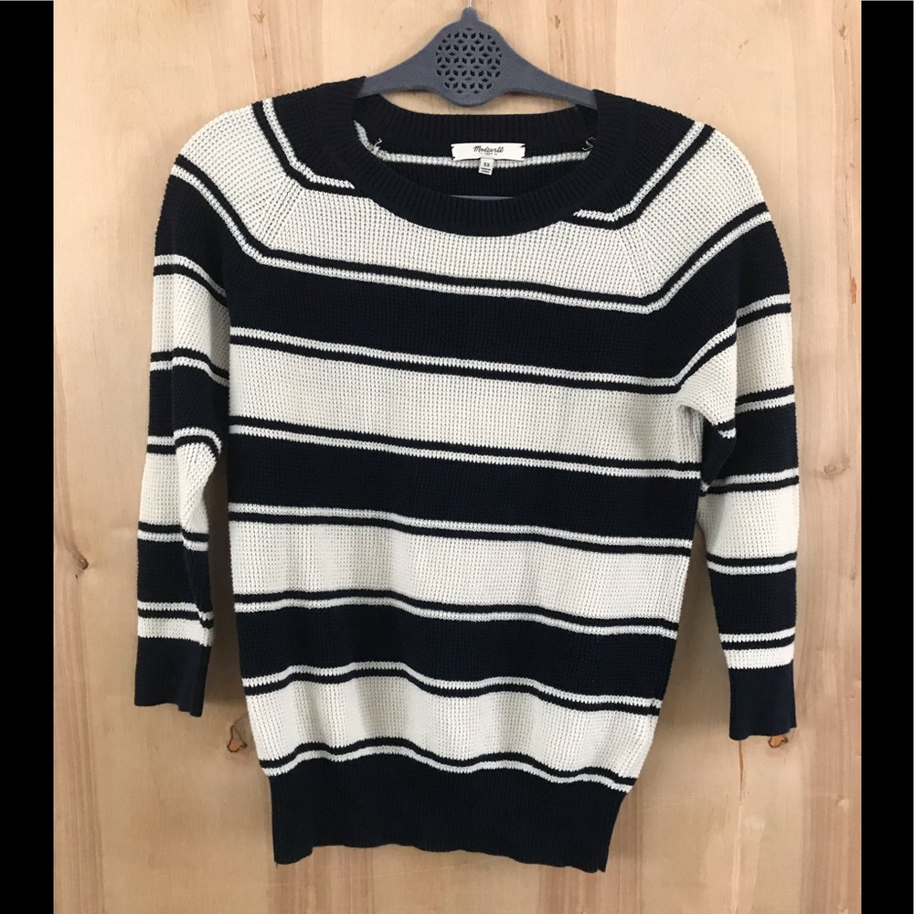 Madewell Navy and White Striped Sweater Size XS